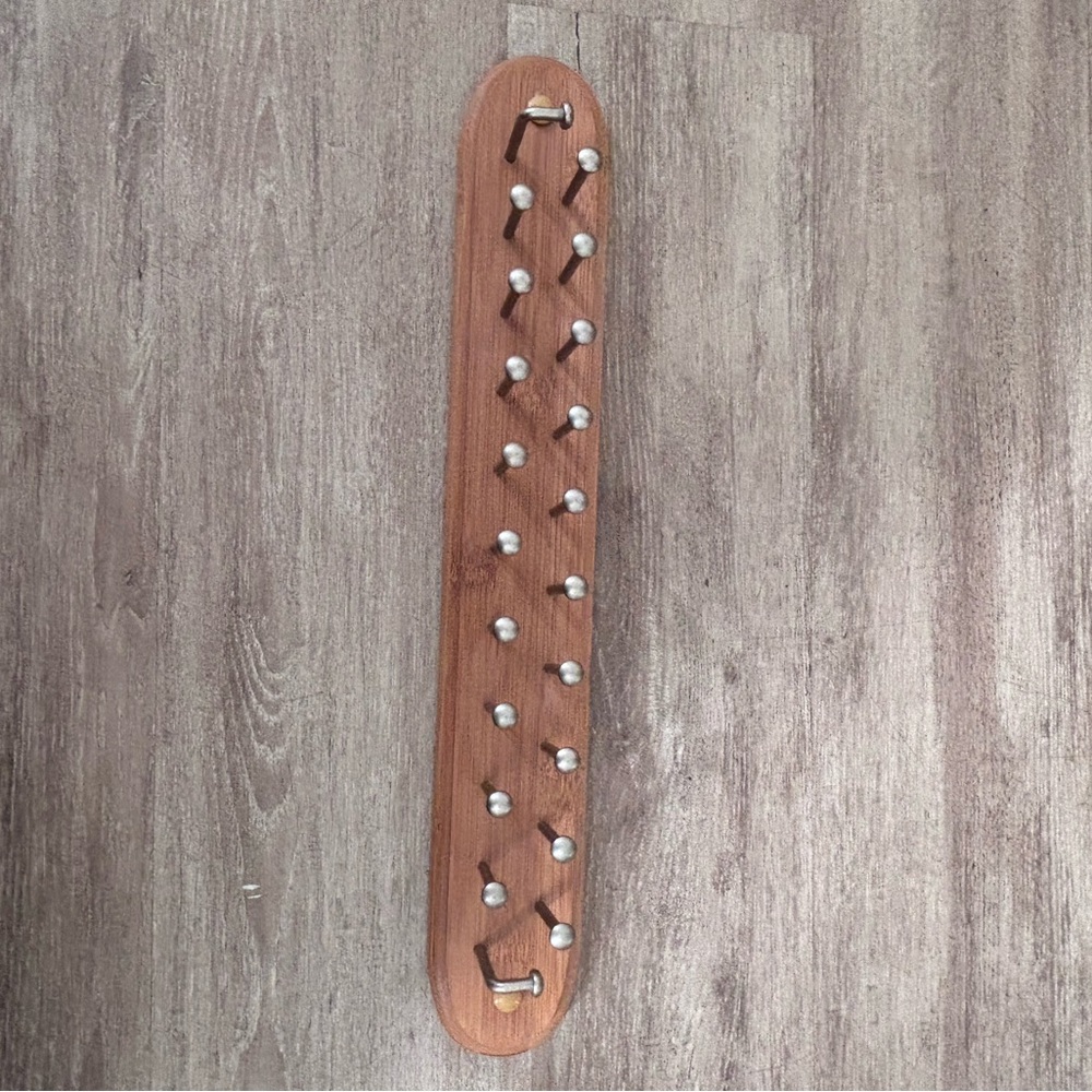 Vintage 2 Rows 19 Pin Wall Tie Hanger Rack Wooden